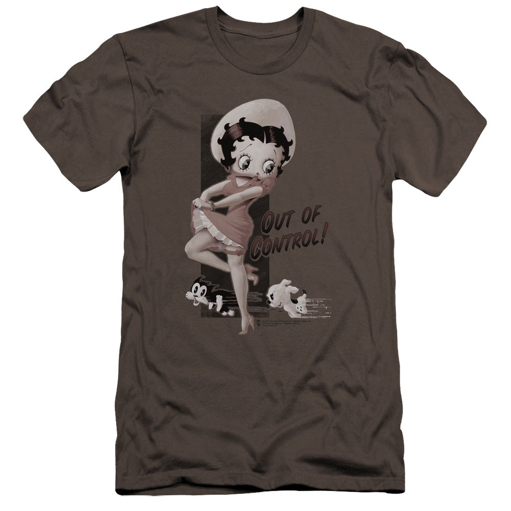 Betty Boop - Out Of Control-premuim Canvas Adult Slim Fit 30/1 - Charcoal