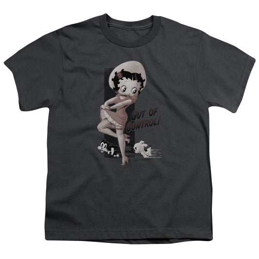 Betty Boop - Out Of Control - Short Sleeve Youth 18/1 - Charcoal T-shirt