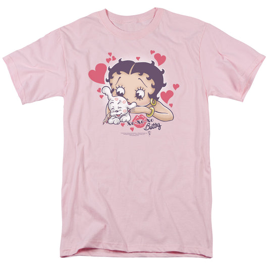 Betty Boop - Puppy Love - Short Sleeve Adult 18/1 - Pink T-shirt