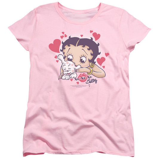 Betty Boop - Puppy Love - Short Sleeve Womens Tee - Pink T-shirt