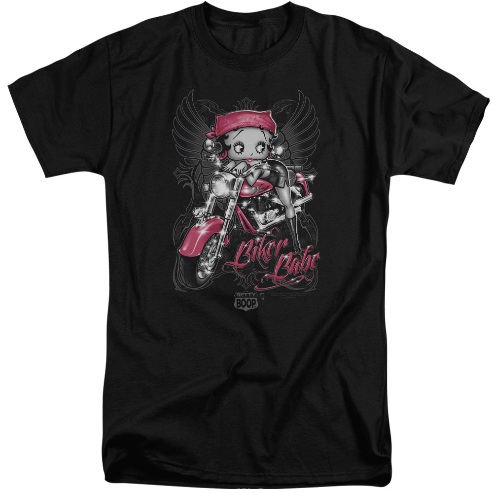 Betty Boop - Biker Babe - Short Sleeve Adult Tall - Black T-shirt