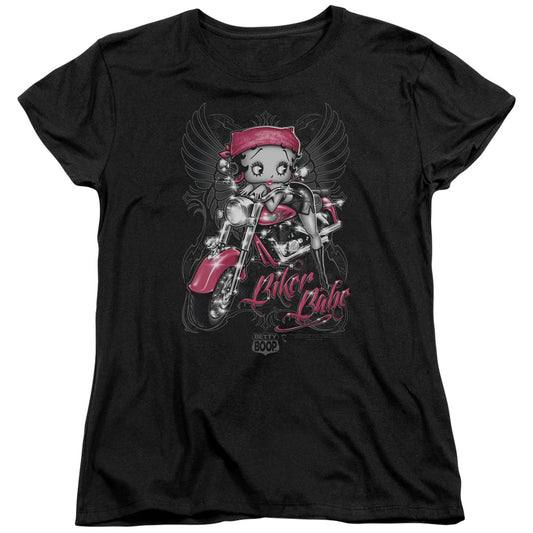 Betty Boop - Biker Babe - Short Sleeve Womens Tee - Black T-shirt