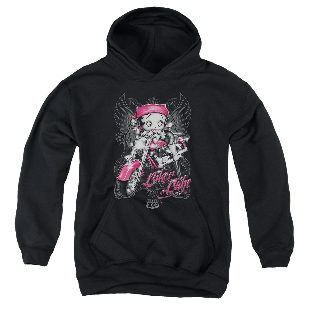 Betty Boop - Biker Babe - Youth Pull-over Hoodie - Black