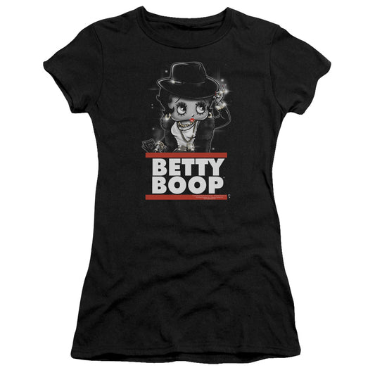 Betty Boop - Bling Bling Boop - Short Sleeve Junior Sheer - Black T-shirt