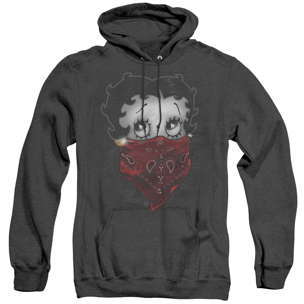 Betty Boop - Bandana & Roses - Adult Heather Hoodie - Black