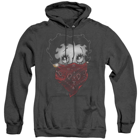 Betty Boop - Bandana & Roses - Adult Heather Hoodie - Black