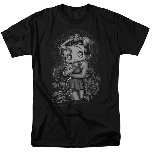 Betty Boop - Fashion Roses - Short Sleeve Adult 18/1 - Black T-shirt
