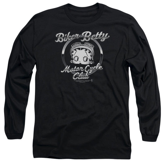 Betty Boop - Chromed Logo - Long Sleeve Adult 18/1 - Black T-shirt
