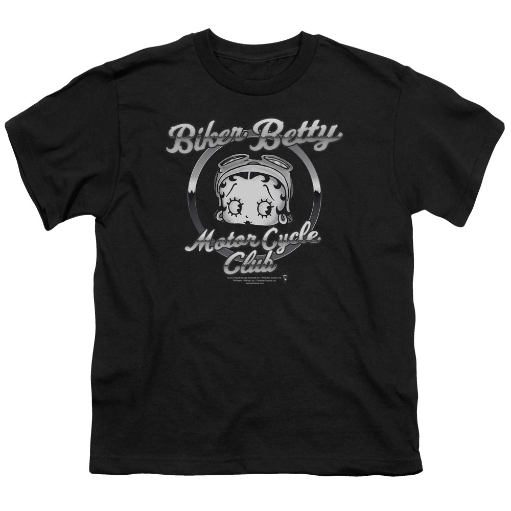 Betty Boop - Chromed Logo - Short Sleeve Youth 18/1 - Black T-shirt