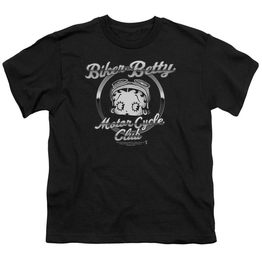 Betty Boop - Chromed Logo - Short Sleeve Youth 18/1 - Black T-shirt