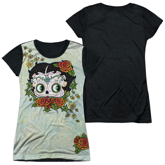 Betty Boop - Sugar Boop - Short Sleeve Junior Poly Black Back - White T-shirt