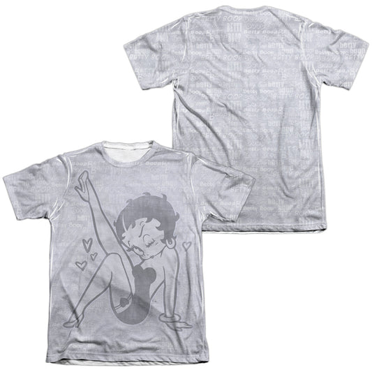 Betty Boop - A Leg Up (Front/back Print) - Adult 65/35 Poly/cotton Short Sleeve Tee - White T-shirt