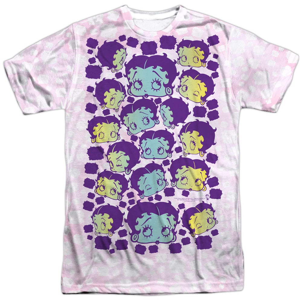 Betty Boop - Boop & Repeat -  Short Sleeve Adult 100% Poly Crew - White T-shirt