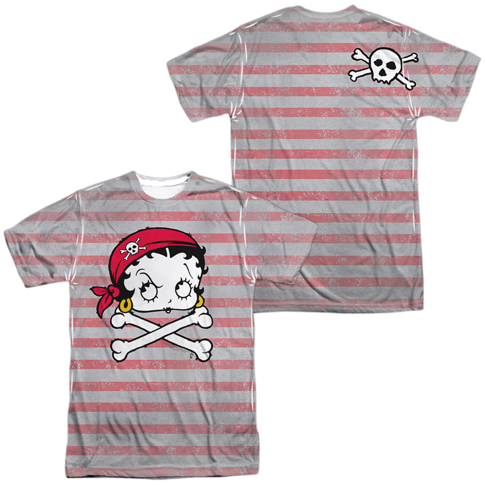 Betty Boop - Rrrr Boop (Front/back Print) -  Short Sleeve Adult 100% Poly Crew - White T-shirt