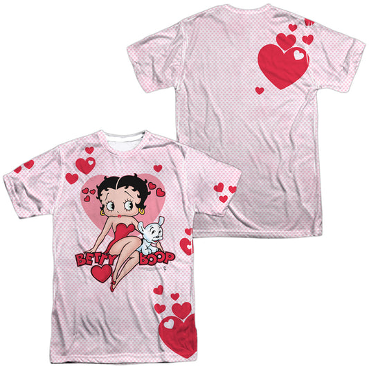 Betty Boop - Sweetheart (Front/back Print) -  Short Sleeve Adult 100% Poly Crew - White T-shirt