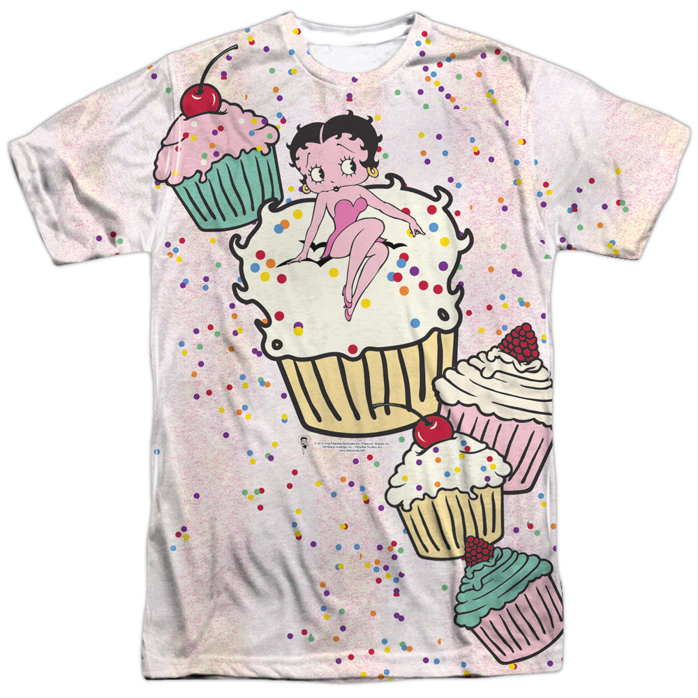 Betty Boop - Cake Boop -  Short Sleeve Adult 100% Poly Crew - White T-shirt