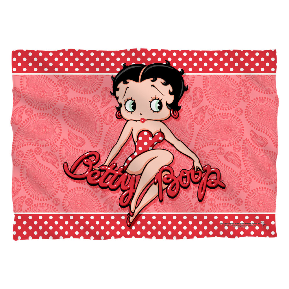 Betty Boop - Paisley & Polka Dots - Pillow Case - White