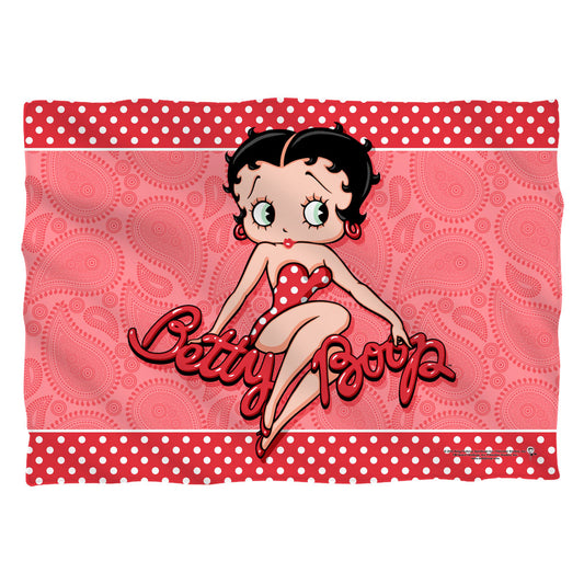 Betty Boop - Paisley & Polka Dots - Pillow Case - White
