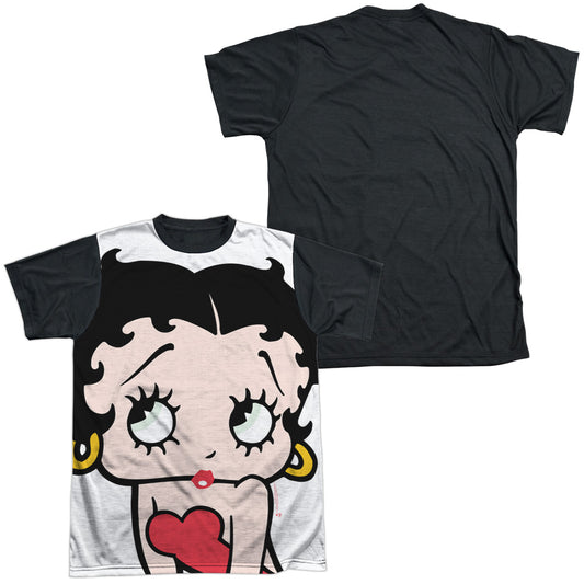 Betty Boop - Big Boop Head - Short Sleeve Adult White Front Black Back   - White T-shirt