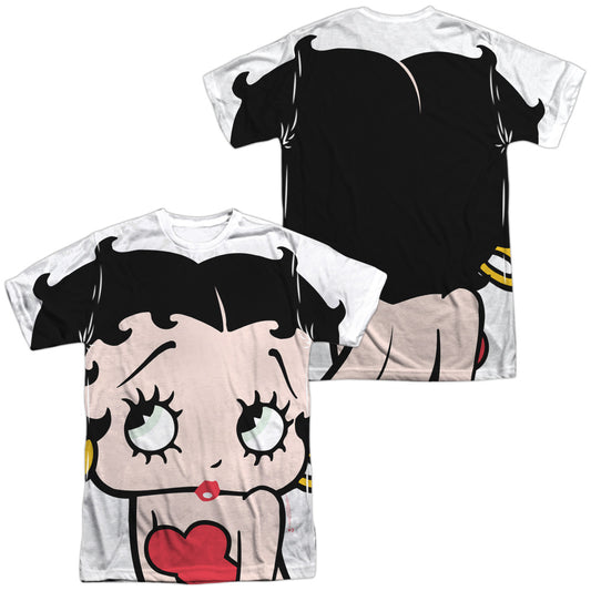 Betty Boop - Big Boop Head (Front/back Print) - Short Sleeve Adult Poly Crew - White T-shirt