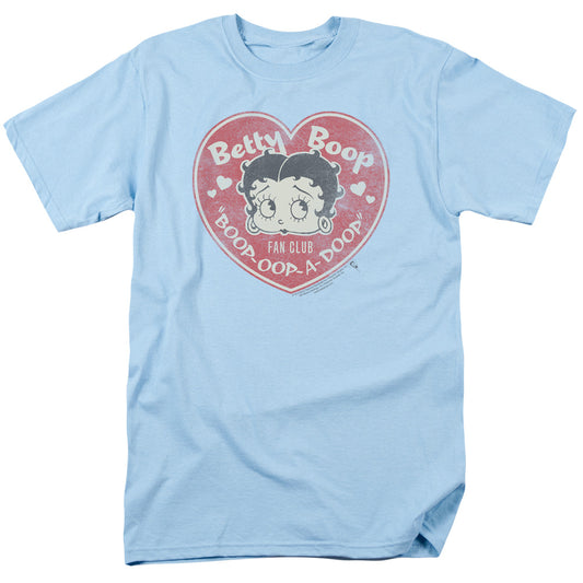 Betty Boop - Fan Club Heart - Short Sleeve Adult 18/1 - Light Blue T-shirt