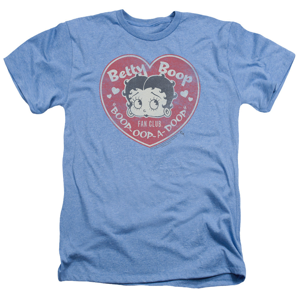 Betty Boop - Fan Club Heart - Adult Heather - Light Blue