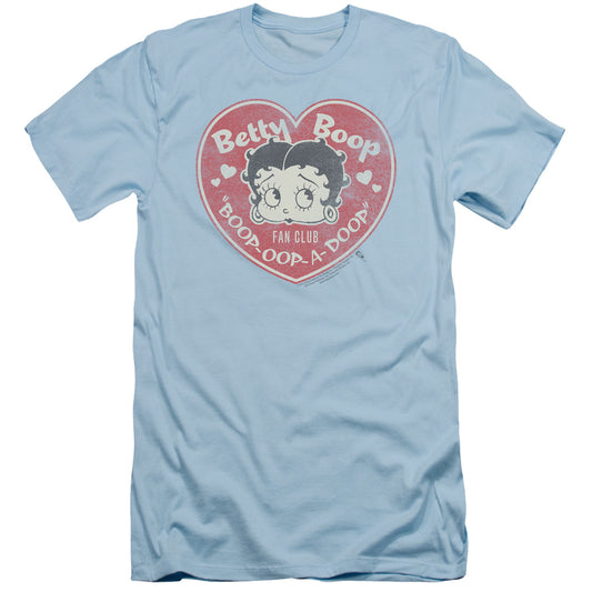 Betty Boop - Fan Club Heart - Short Sleeve Adult 30/1 - Light Blue T-shirt
