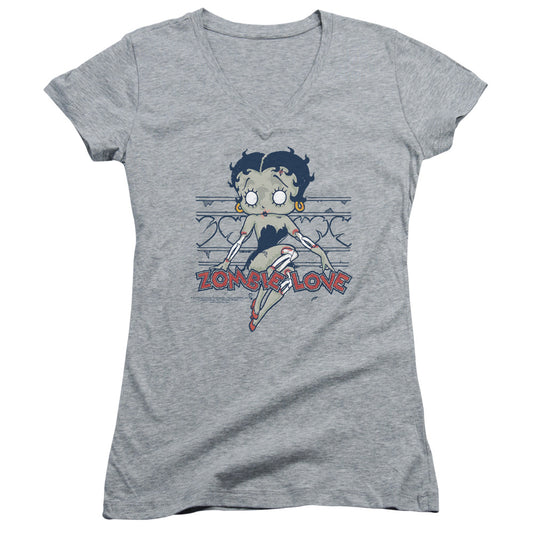 Betty Boop - Zombie Pinup-junior V-neck - Athletic Heather