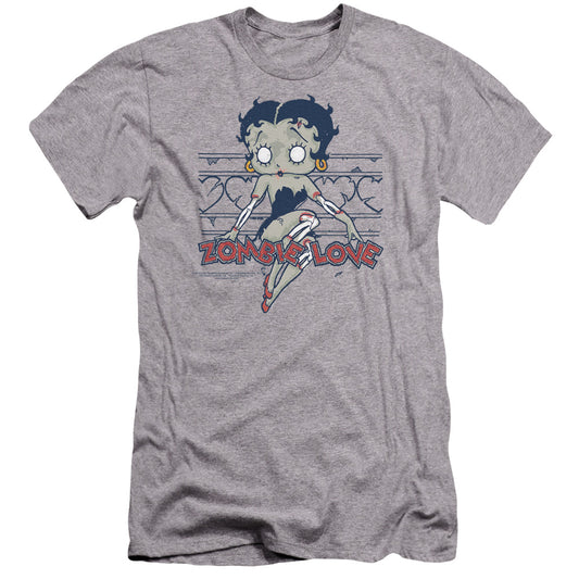 Betty Boop - Zombie Pinup-premuim Canvas Adult Slim Fit 30/1 - Athletic Heather