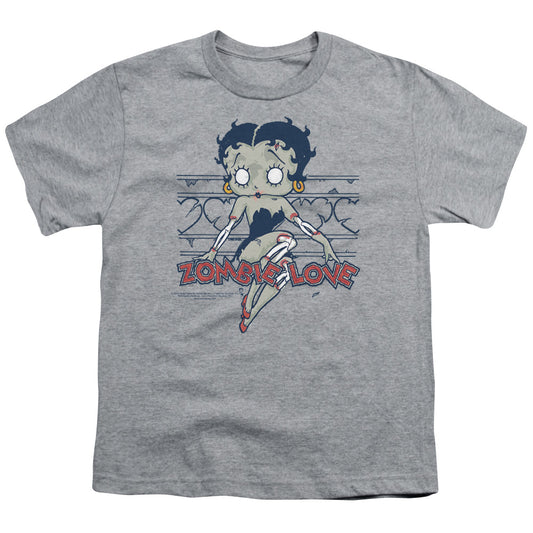 Betty Boop - Zombie Pinup - Short Sleeve Youth 18/1 - Athletic Heather T-shirt