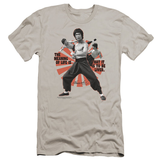 Bruce Lee - Meaning Of Life-premuim Canvas Adult Slim Fit 30/1 - Silver