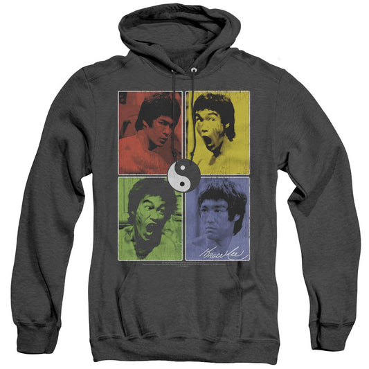 Bruce Lee - Enter Color Block - Adult Heather Hoodie - Black