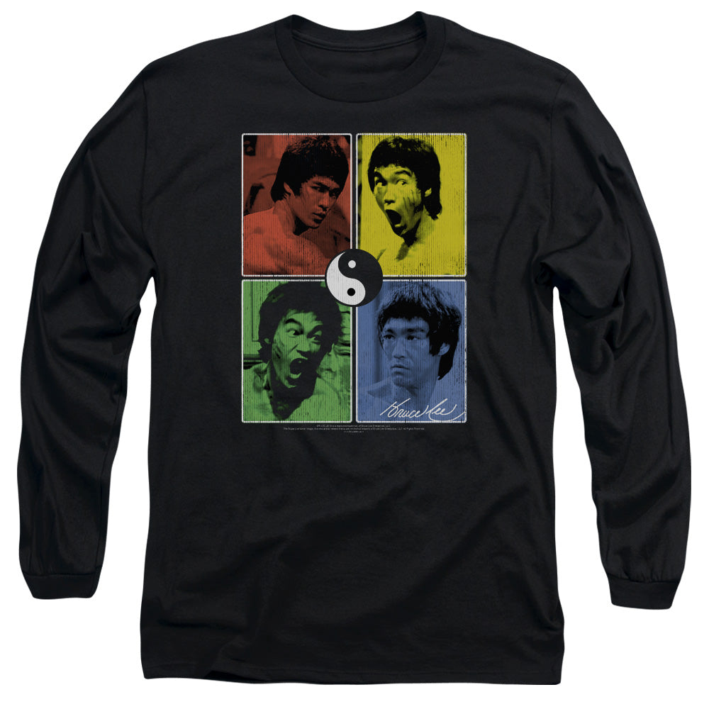 Bruce Lee - Enter Color Block - Long Sleeve Adult 18/1 - Black T-shirt