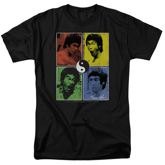 Bruce Lee - Enter Color Block - Short Sleeve Adult 18/1 - Black T-shirt