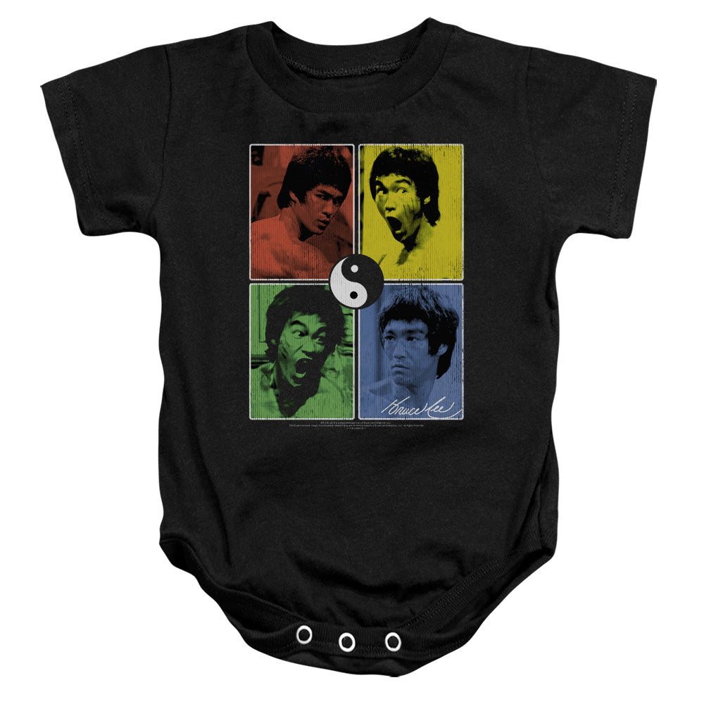 Bruce Lee Enter Color Block - Infant Snapsuit - Black - Sm