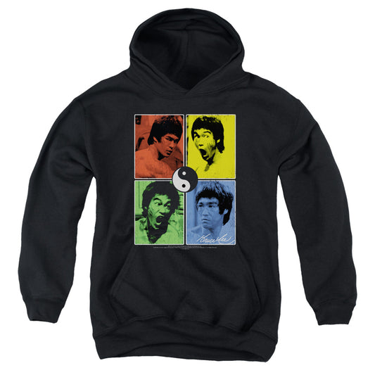 Bruce Lee - Enter Color Block - Youth Pull-over Hoodie - Black