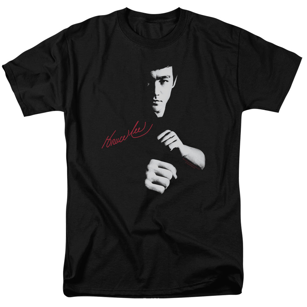 Bruce Lee - The Dragon Awaits - Short Sleeve Adult 18/1 - Black T-shirt