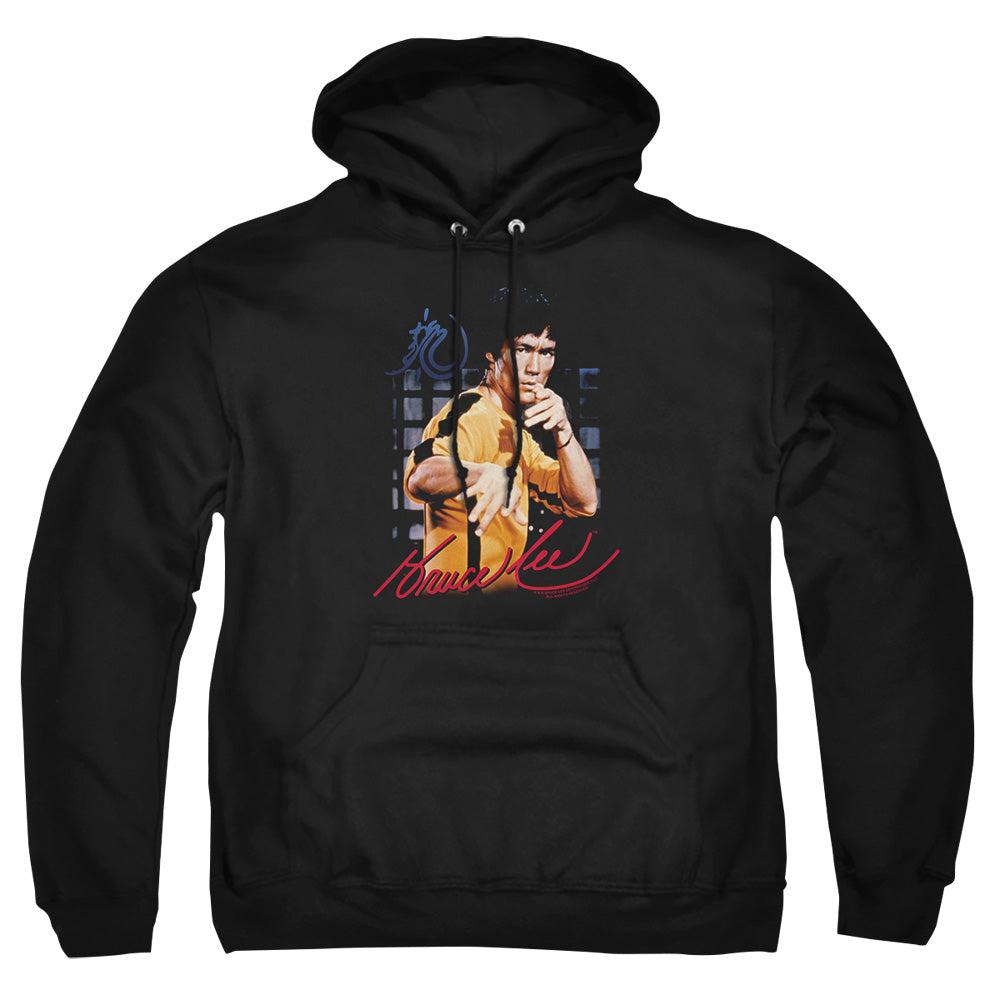 Bruce Lee - Yellow Jumpsuit - Adult Pull-over Hoodie - Black