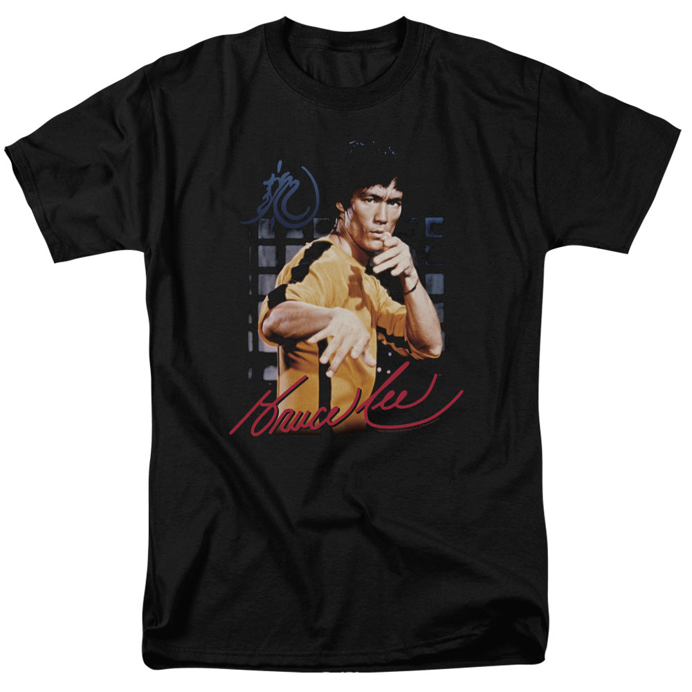 Bruce Lee - Yellow Jumpsuit - Short Sleeve Adult 18/1 - Black T-shirt