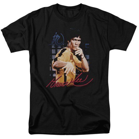 Bruce Lee - Yellow Jumpsuit - Short Sleeve Adult 18/1 - Black T-shirt