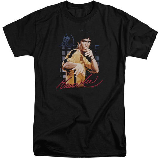 Bruce Lee - Yellow Jumpsuit - Short Sleeve Adult Tall - Black T-shirt