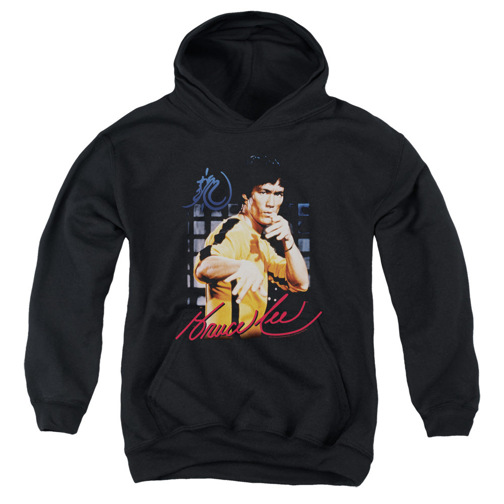 Bruce Lee - Yellow Jumpsuit - Youth Pull-over Hoodie - Black