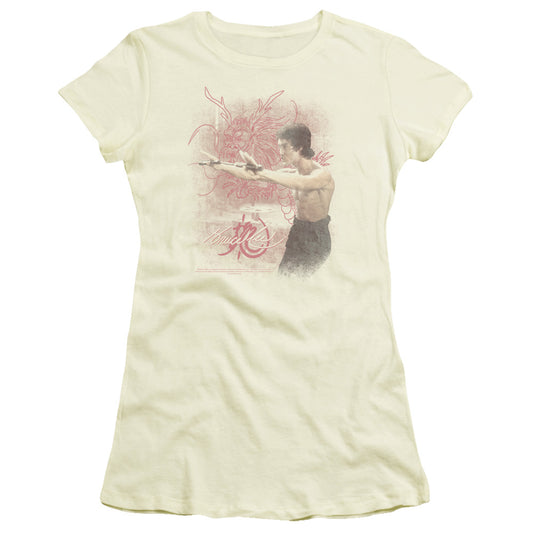 Bruce Lee - Power Of The Dragon - Short Sleeve Junior Sheer - Cream T-shirt