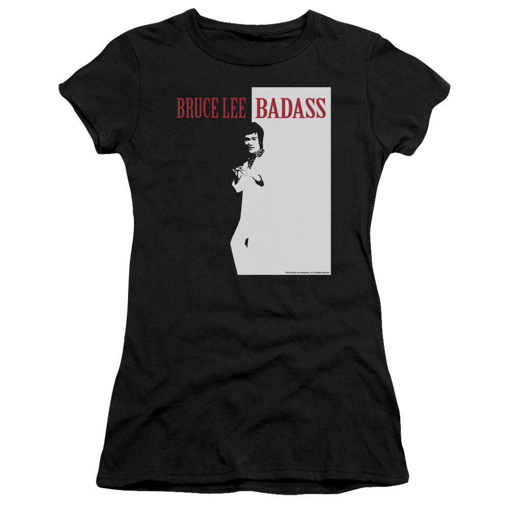 Bruce Lee - Badass - Short Sleeve Junior Sheer - Black T-shirt