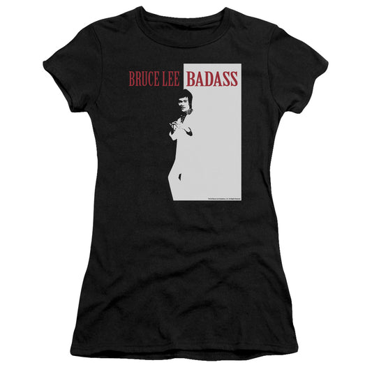 Bruce Lee - Badass - Short Sleeve Junior Sheer - Black T-shirt