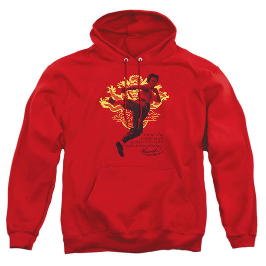 Bruce Lee - Immortal Dragon - Adult Pull-over Hoodie - Red
