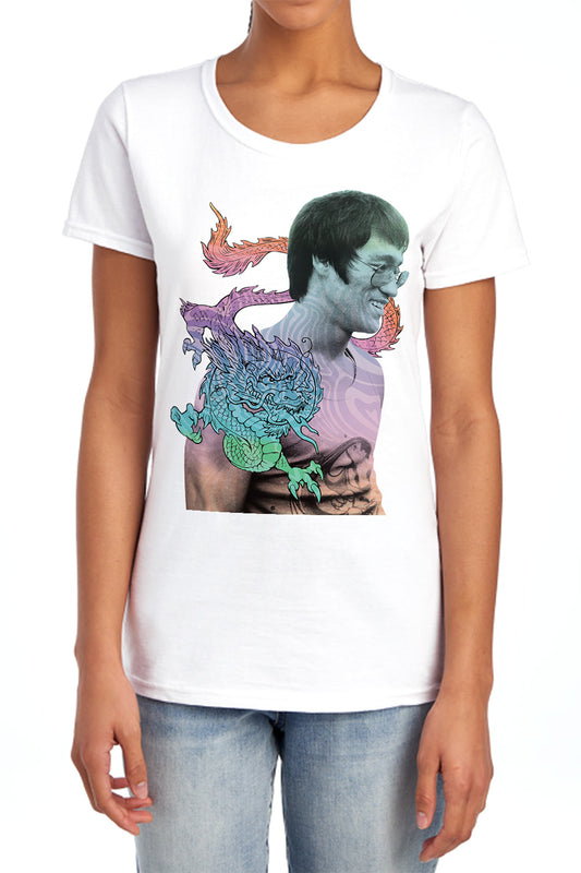 Bruce Lee - A Little Bruce - Short Sleeve Womens Tee - White T-shirt