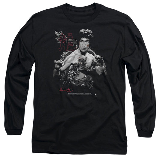 Bruce Lee - The Dragon - Long Sleeve Adult 18/1 - Black T-shirt