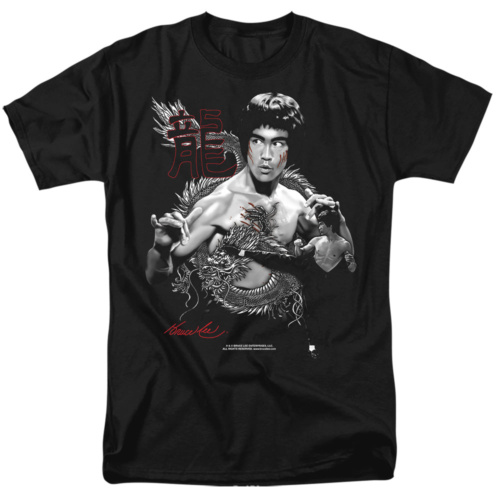 Bruce Lee - The Dragon - Short Sleeve Adult 18/1 - Black T-shirt