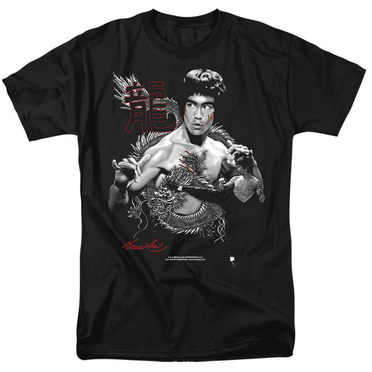 Bruce Lee - The Dragon - Short Sleeve Adult 18/1 - Black T-shirt